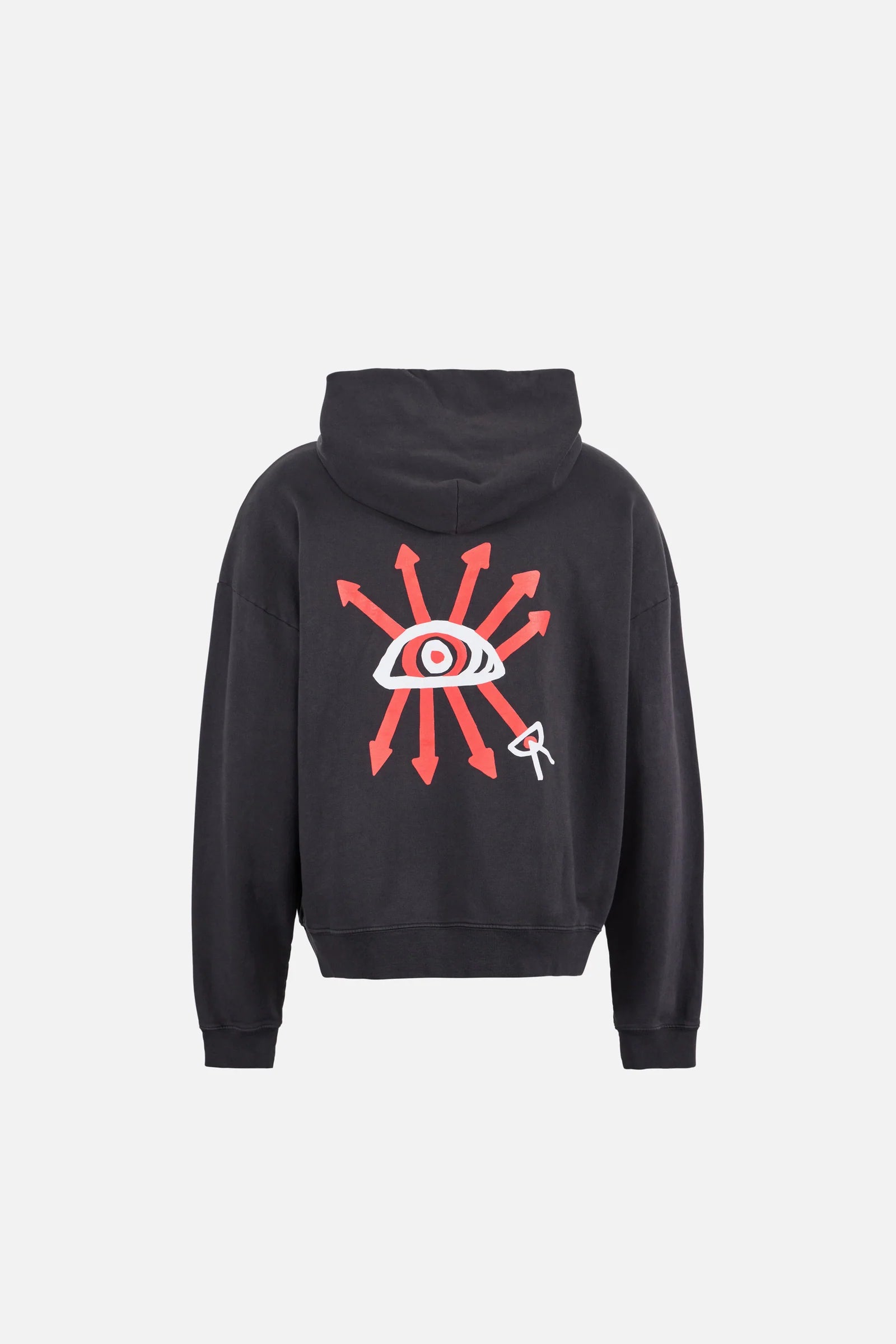District Vision California Cotton Hoodie, Arrow Eye Vintage Black