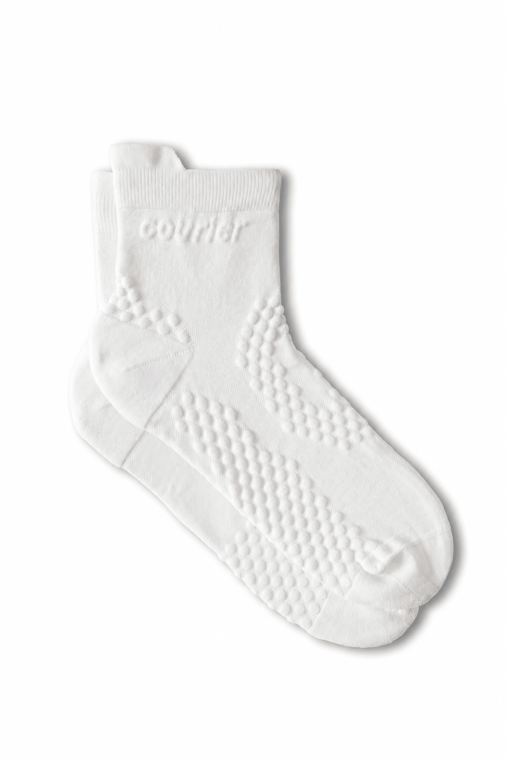 Courier Hifi Quarter Crew Sock - White - The Aid Station Running Supply