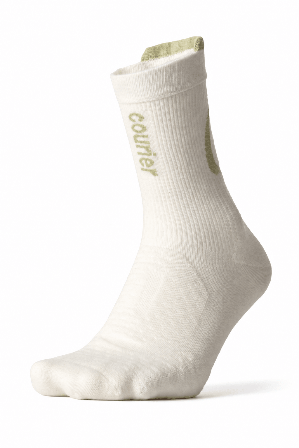 Courier LoFi Crew Sock - Cream + Pistachio - The Aid Station Running Supply