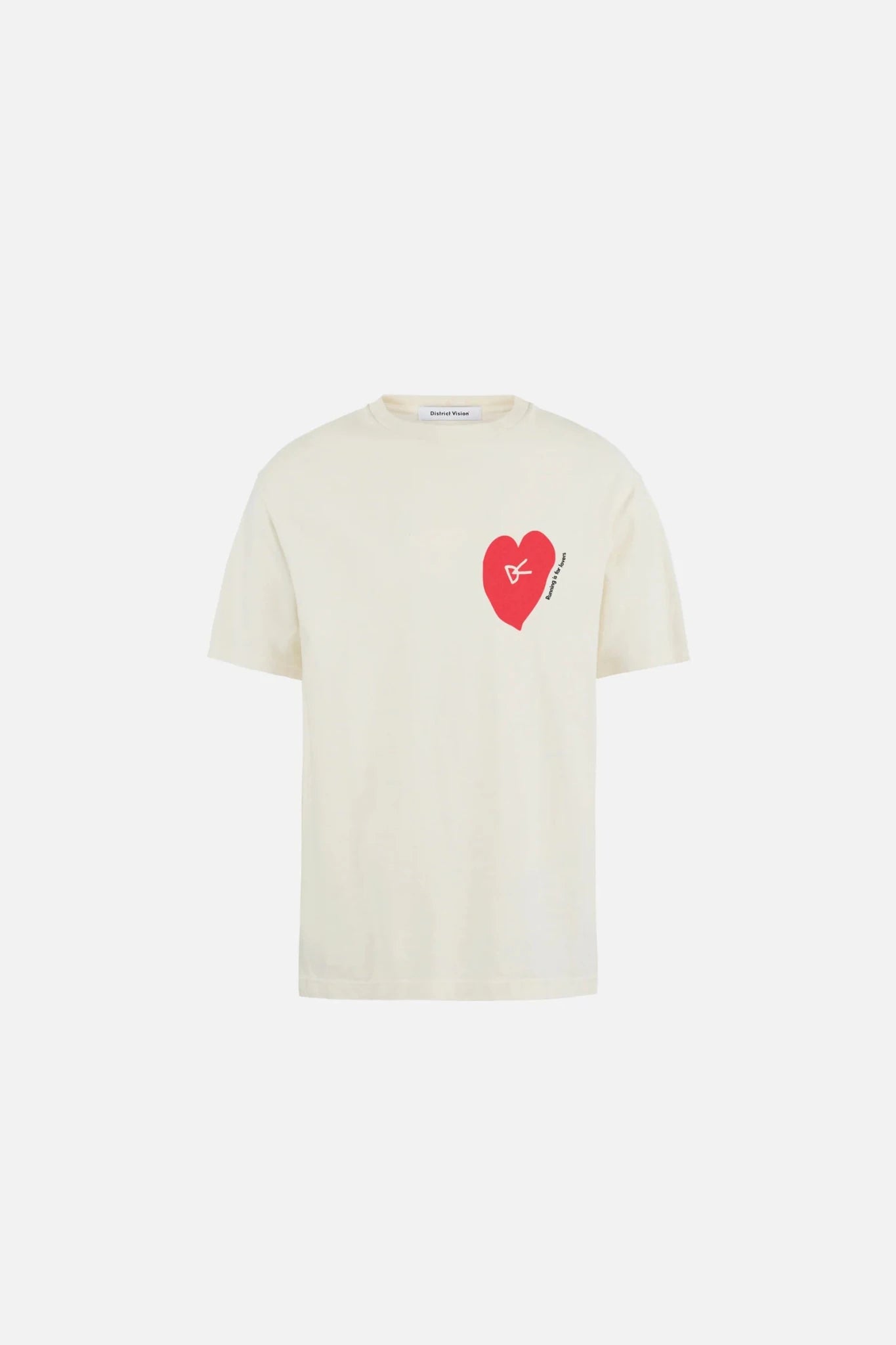 District Vision California Cotton Tee, Run in Love Vintage White - The aid station running supply