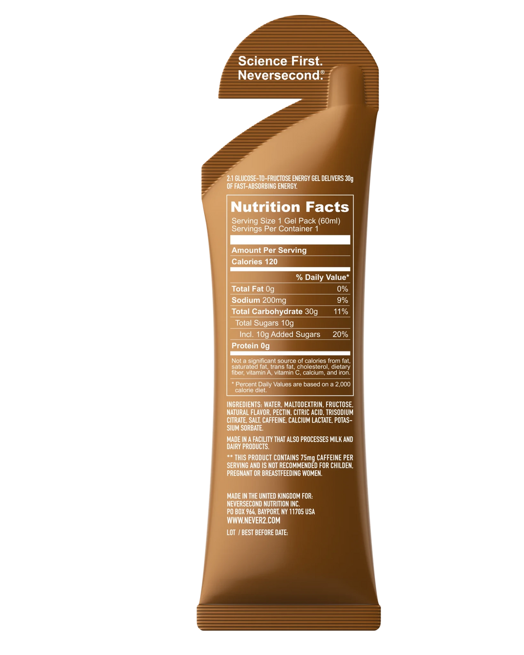 Never Second C30+ Energy Gel Cola - The aid station running supply