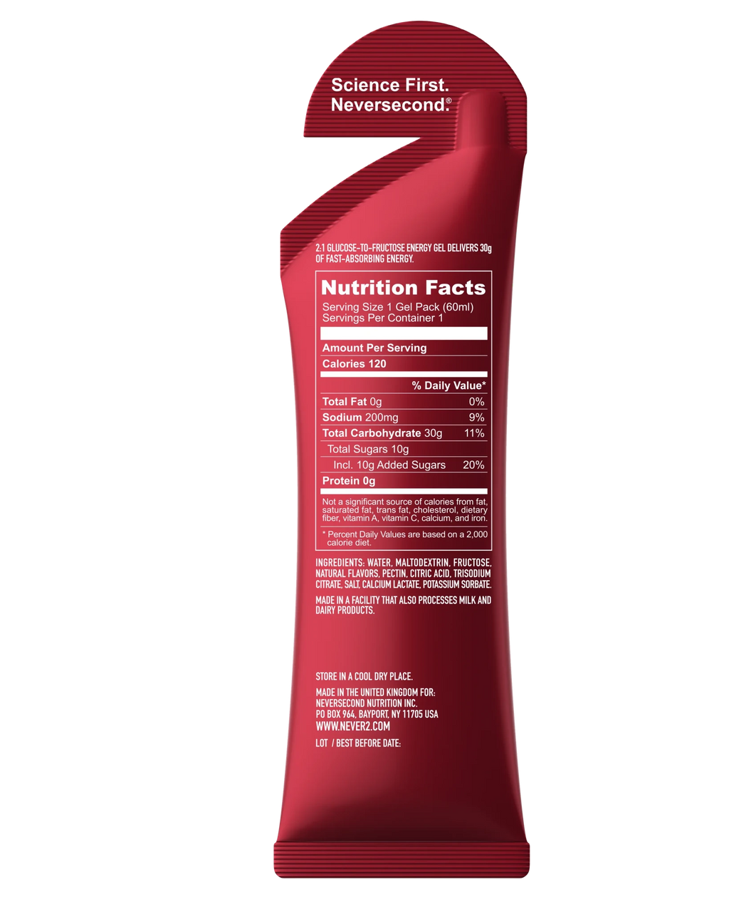 Never Second C30 Energy Gel Fruit Punch - The aid station running supply