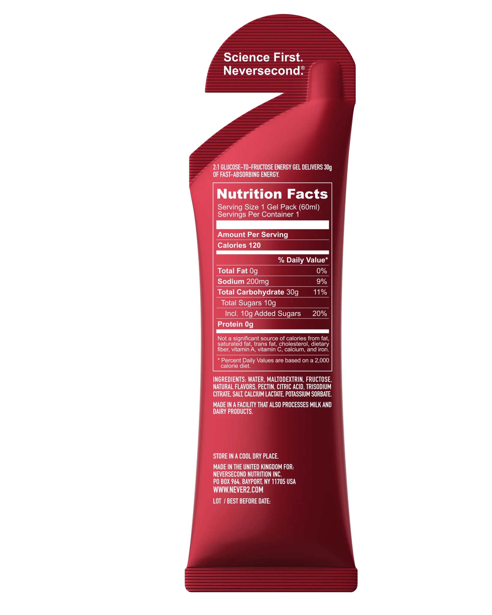 Never Second C30 Energy Gel Fruit Punch - The aid station running supply