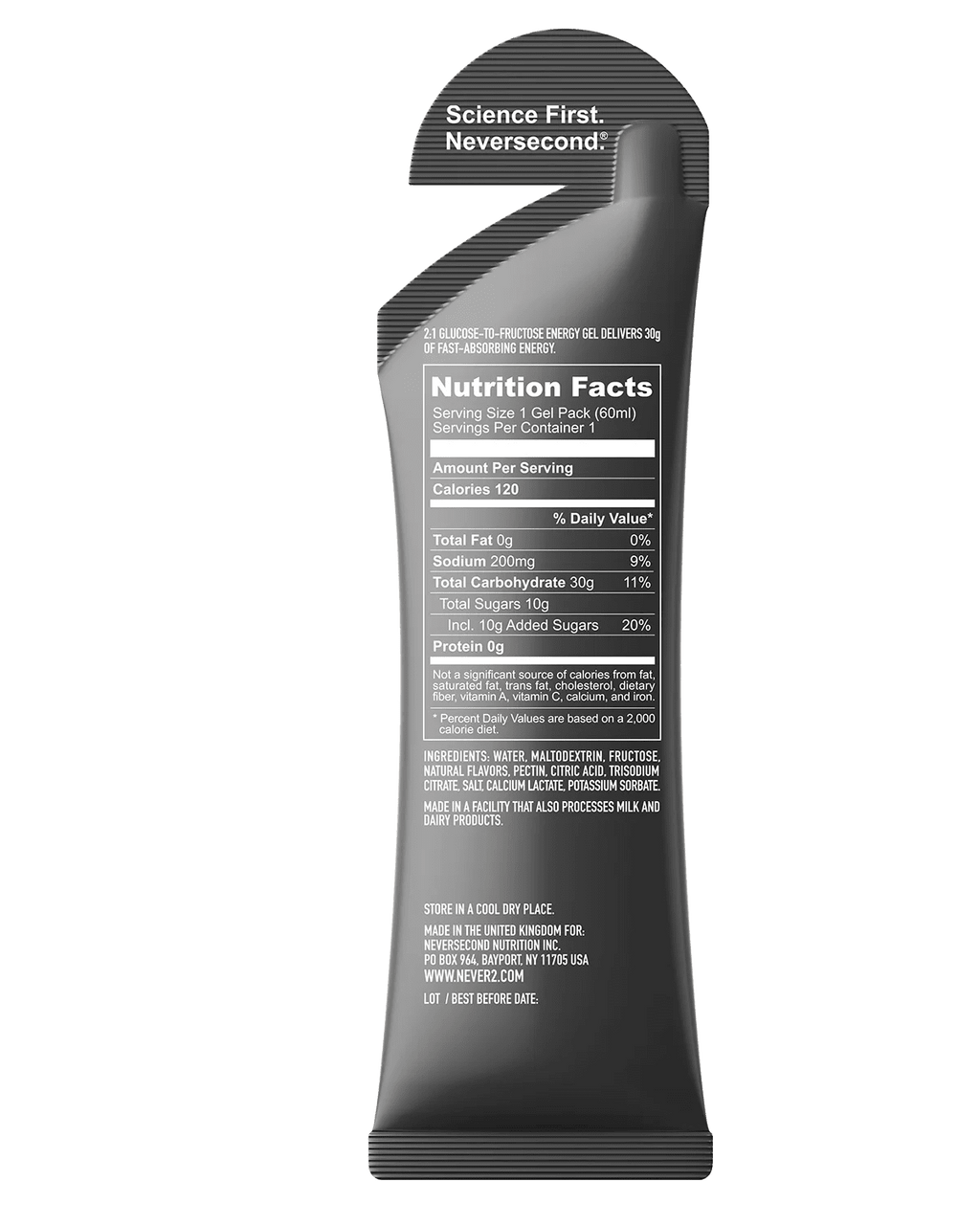 Never Second C30 Energy Gel Unflavored - The aid station running supply