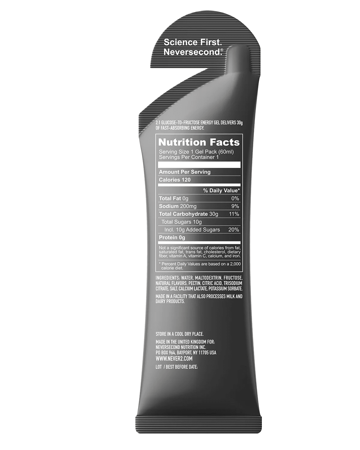 Never Second C30 Energy Gel Unflavored - The aid station running supply