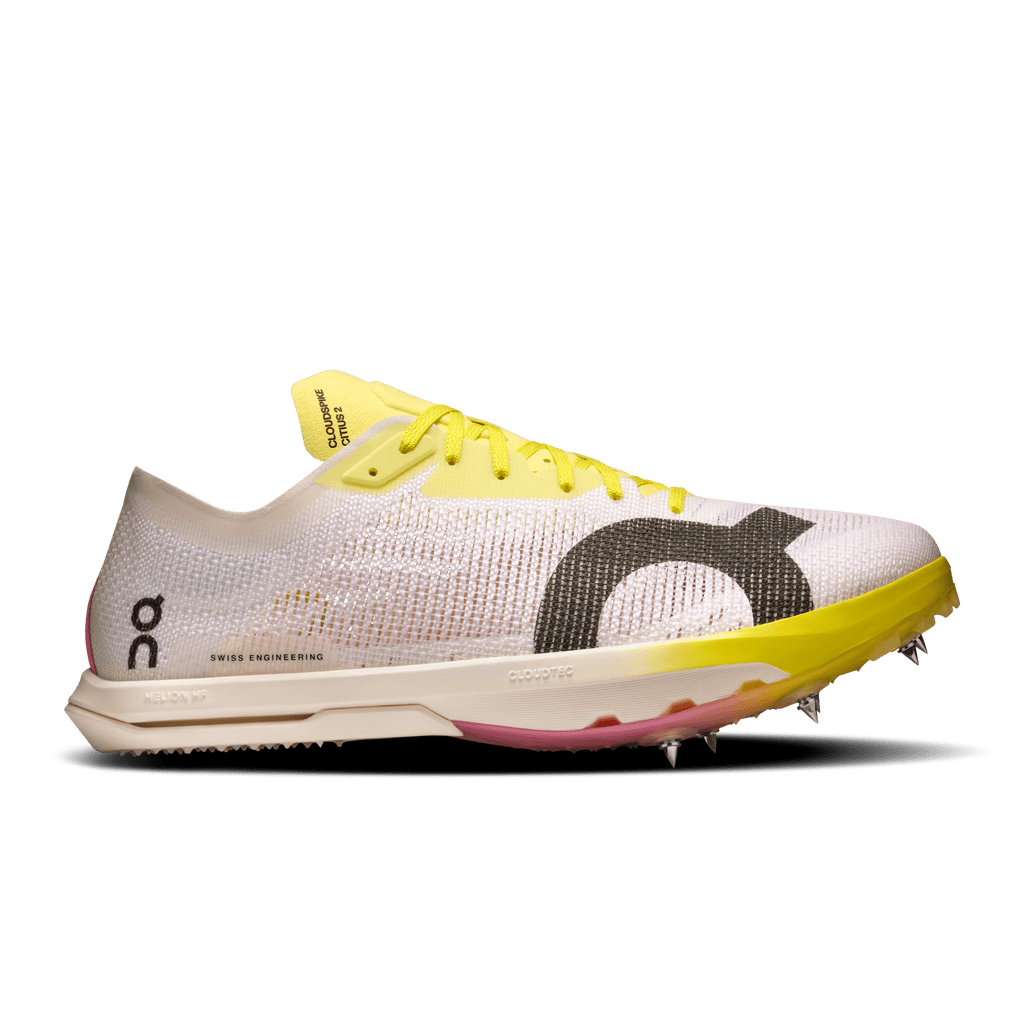 On Cloudspike Citius 2 - White | Raspberry - the aid station running supply