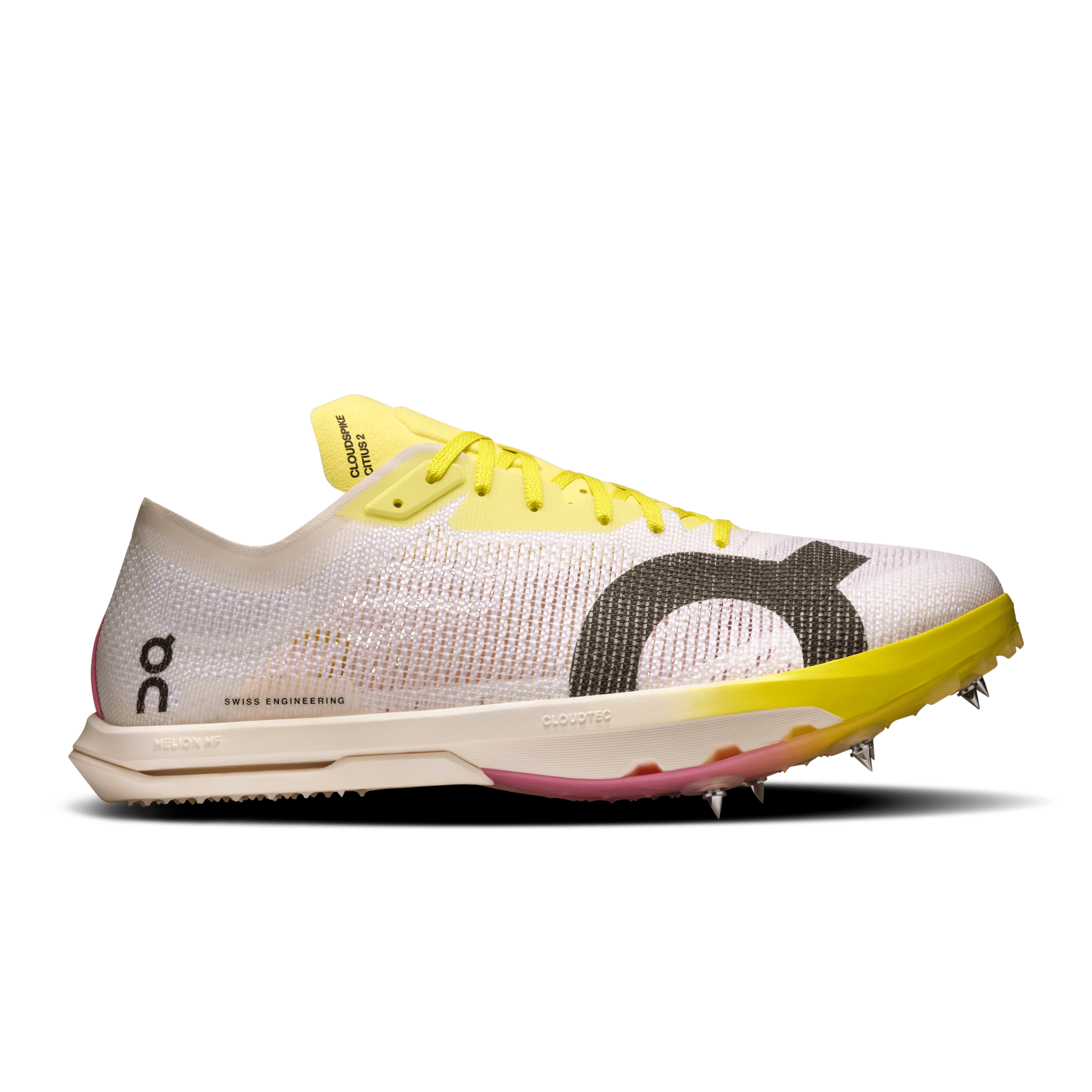 On Cloudspike Citius 2 - White | Raspberry - the aid station running supply