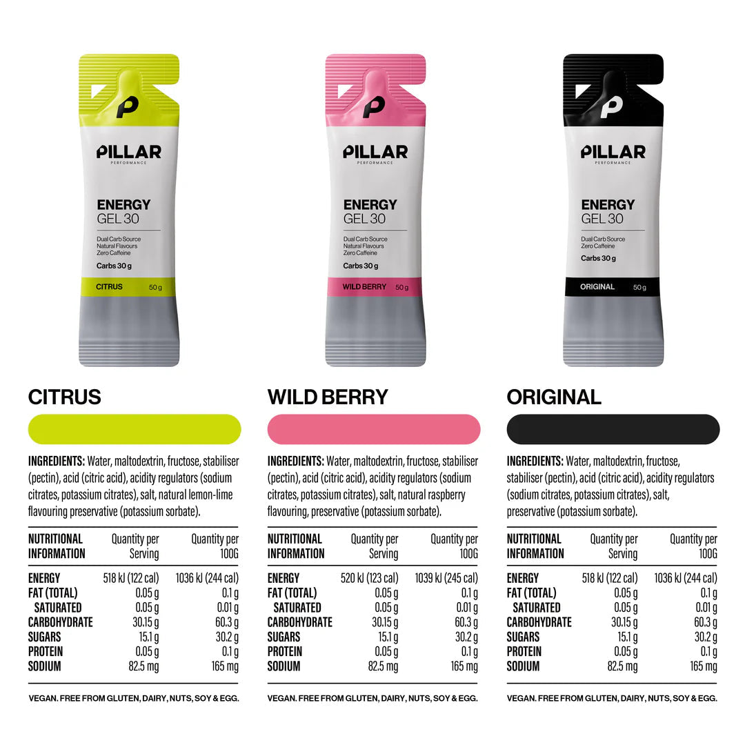 PILLAR Performance Energy Gel 30 Wild Berry - The Aid Station Running Supply