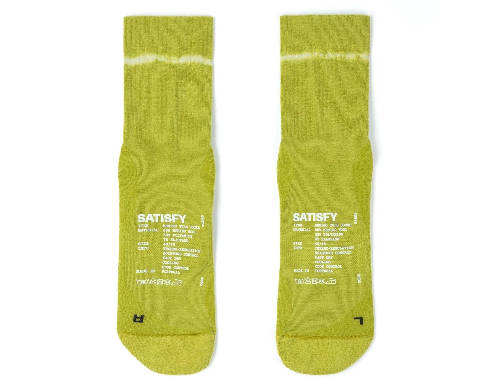 Satisfy Merino Nylon Tube Socks Tie - Dye Grenoble Green - The aid station running supply