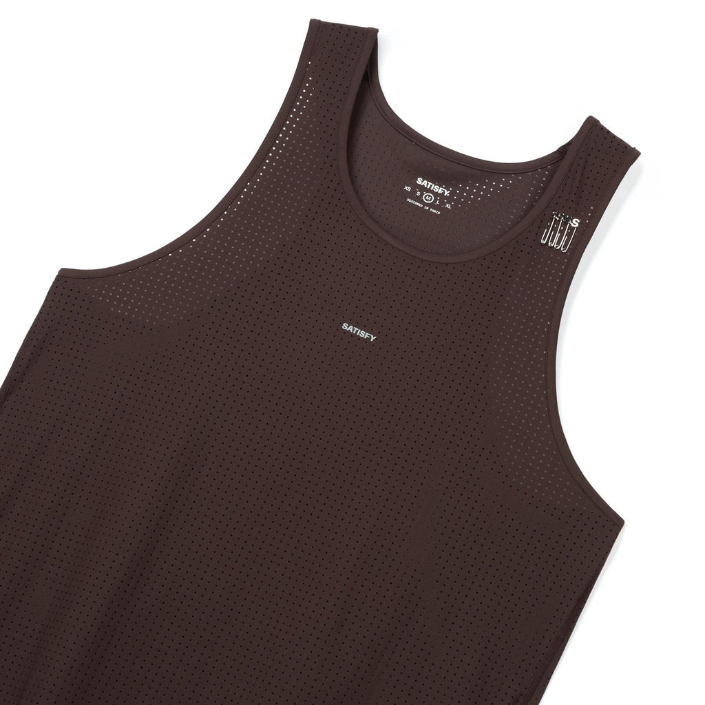 Satisfy Space - O Singlet Men's Deep Mahogany - the aid station running supply